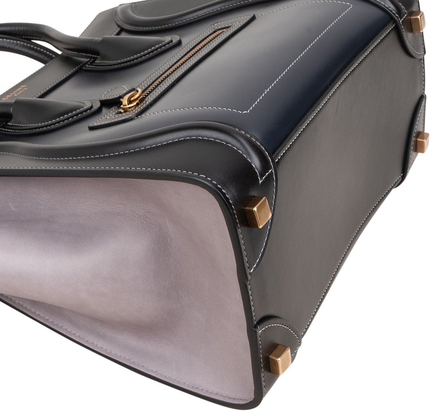 Céline Tricolor Smooth & Box Stitched Calfskin Luggage Handbag