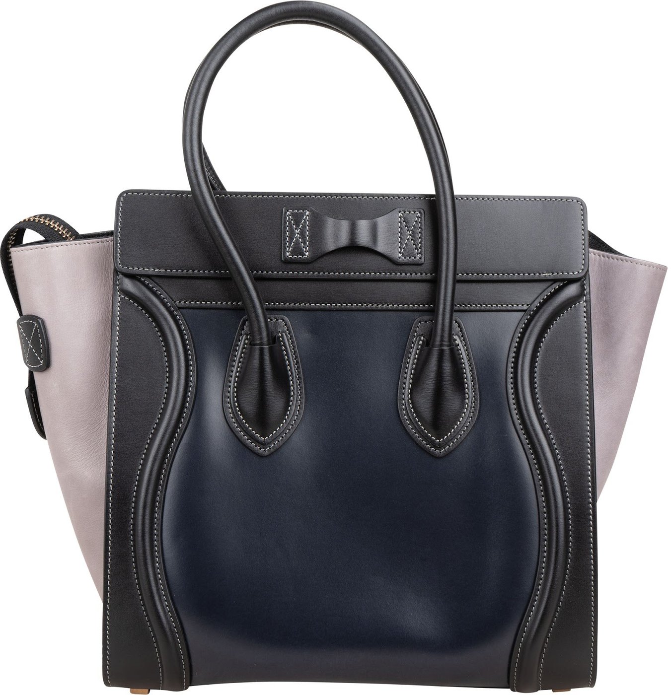Céline Tricolor Smooth & Box Stitched Calfskin Luggage Handbag