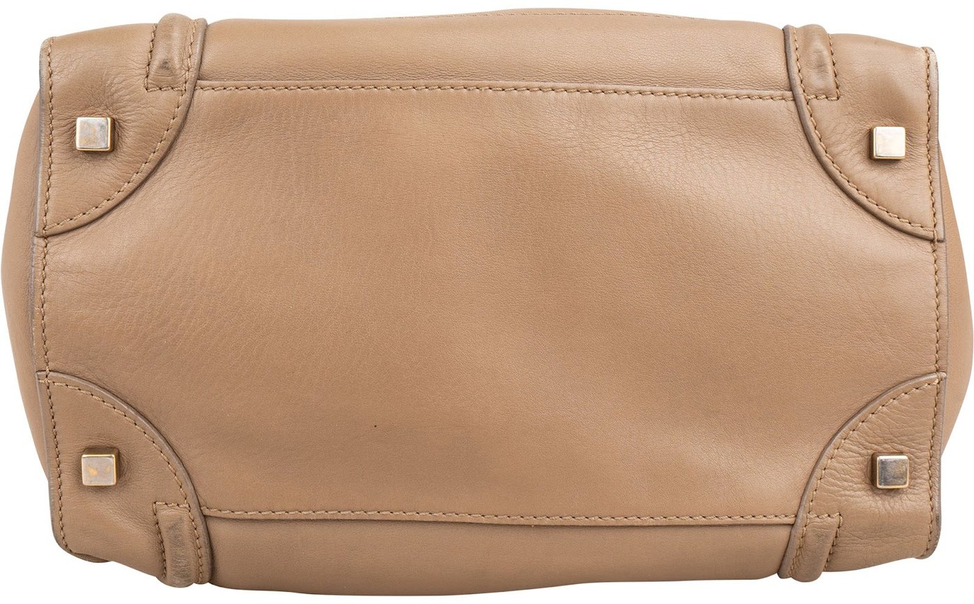 Céline Brown Leather Luggage Tote Handbag