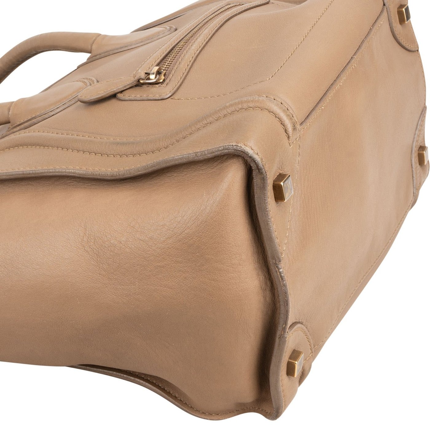 Céline Brown Leather Luggage Tote Handbag