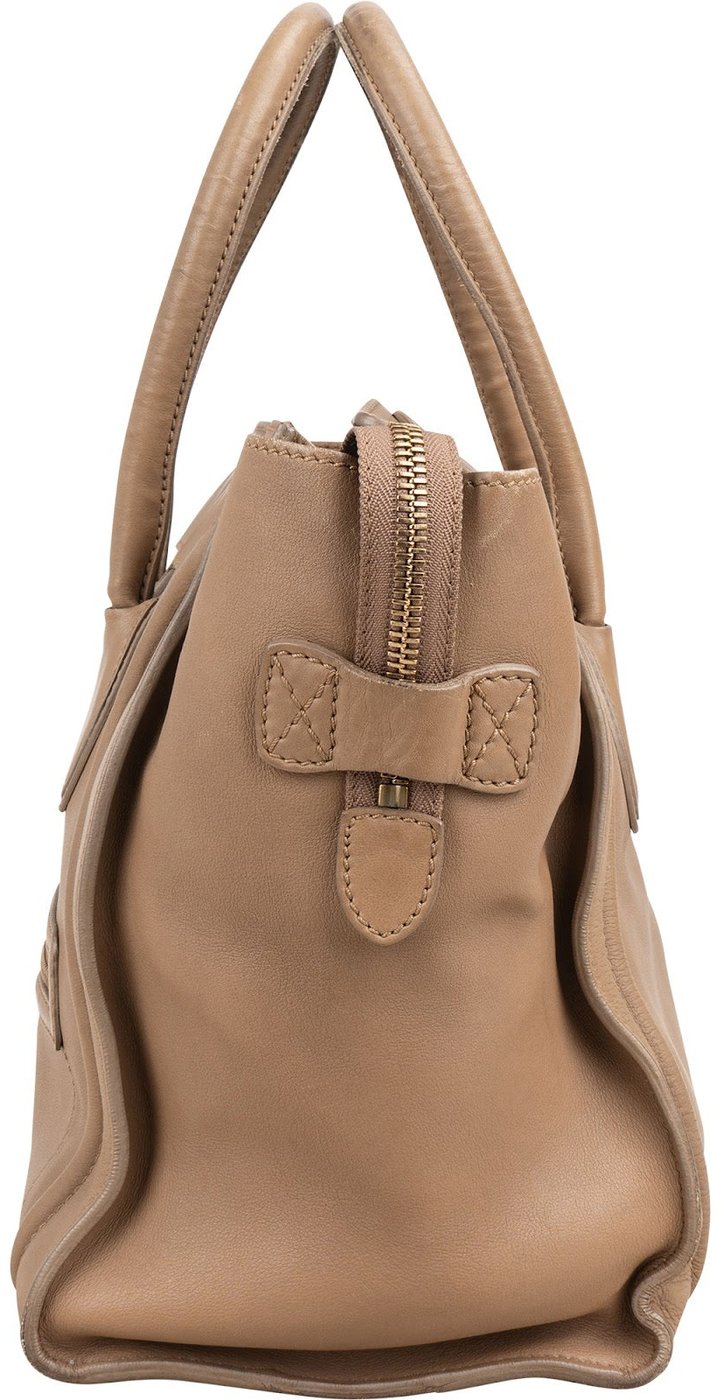 Céline Brown Leather Luggage Tote Handbag