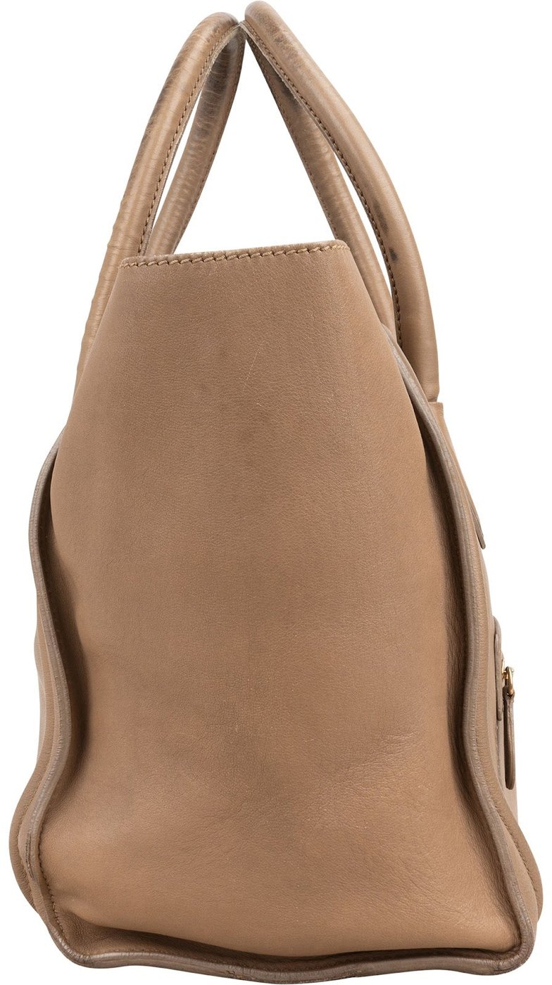Céline Brown Leather Luggage Tote Handbag