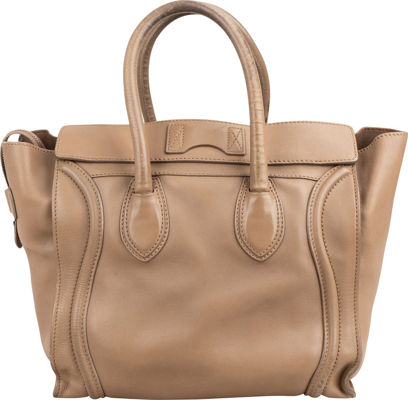 Céline Brown Leather Luggage Tote Handbag