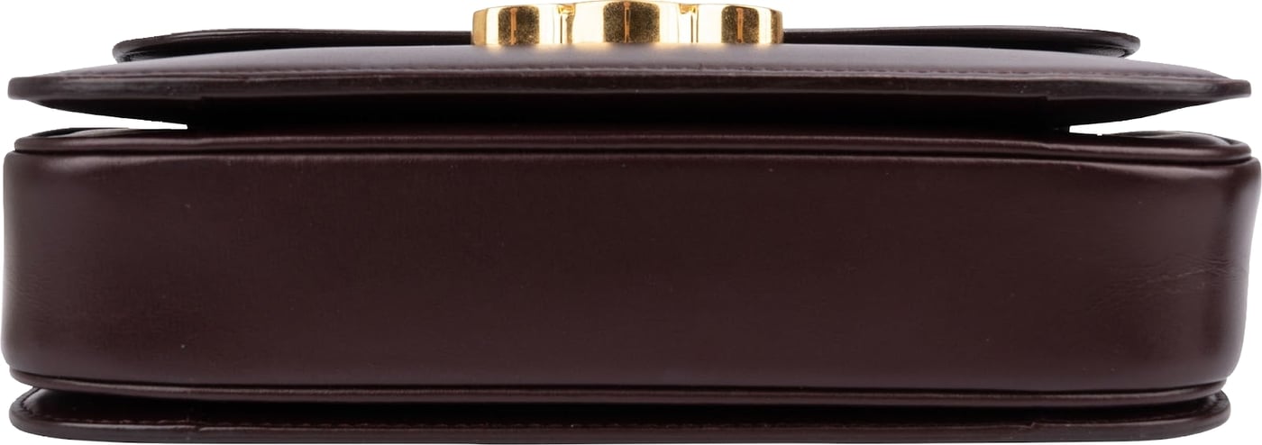Celine Burgundy Classic Boxcalf Leather Triomphe Crossbody Bag