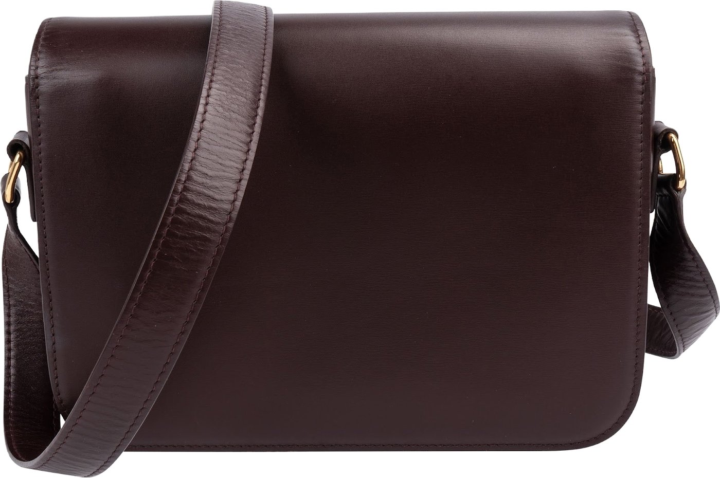 Celine Burgundy Classic Boxcalf Leather Triomphe Crossbody Bag