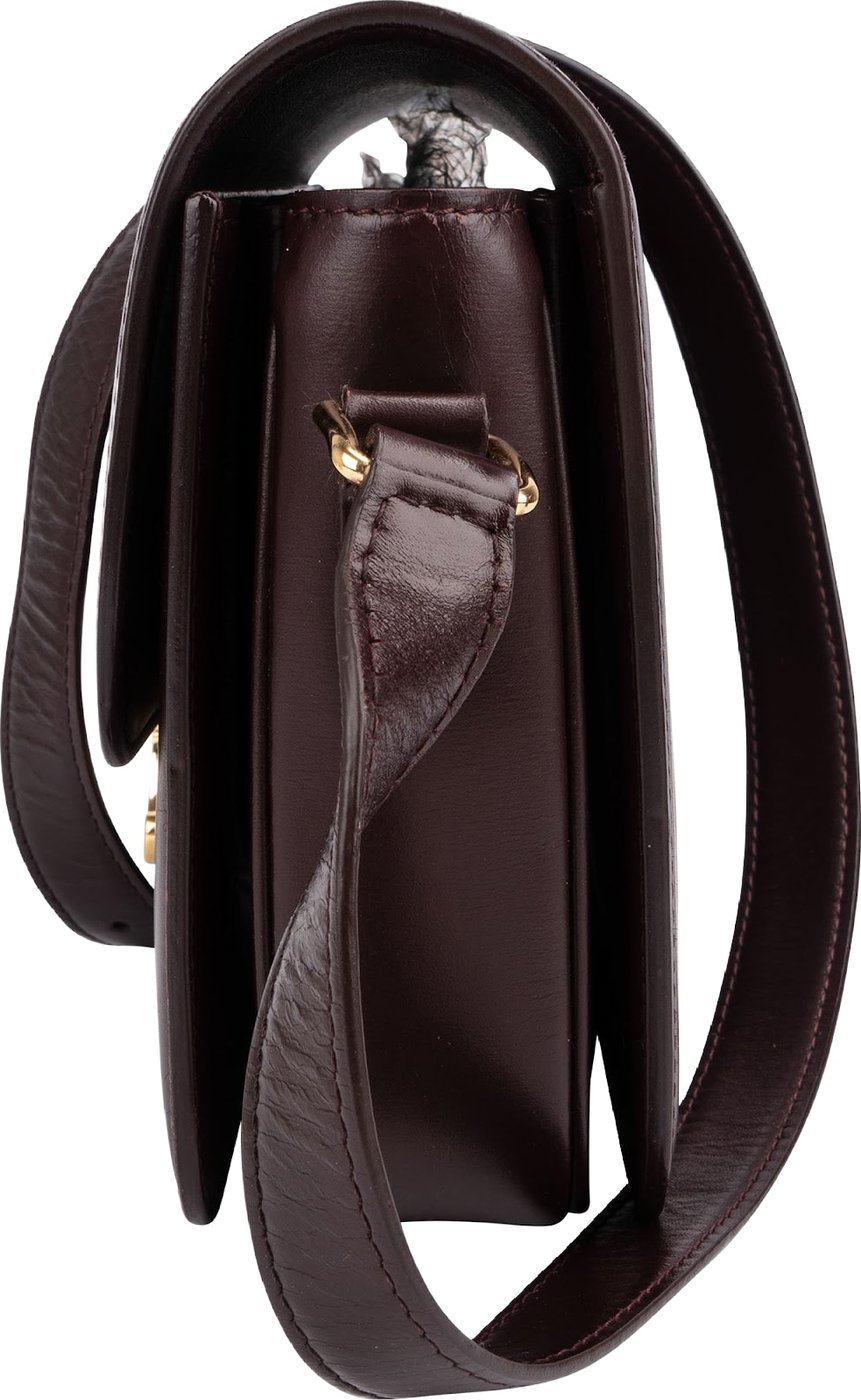 Celine Burgundy Classic Boxcalf Leather Triomphe Crossbody Bag