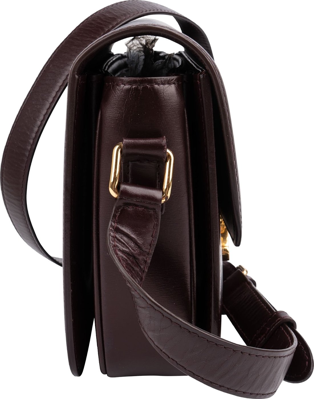 Celine Burgundy Classic Boxcalf Leather Triomphe Crossbody Bag