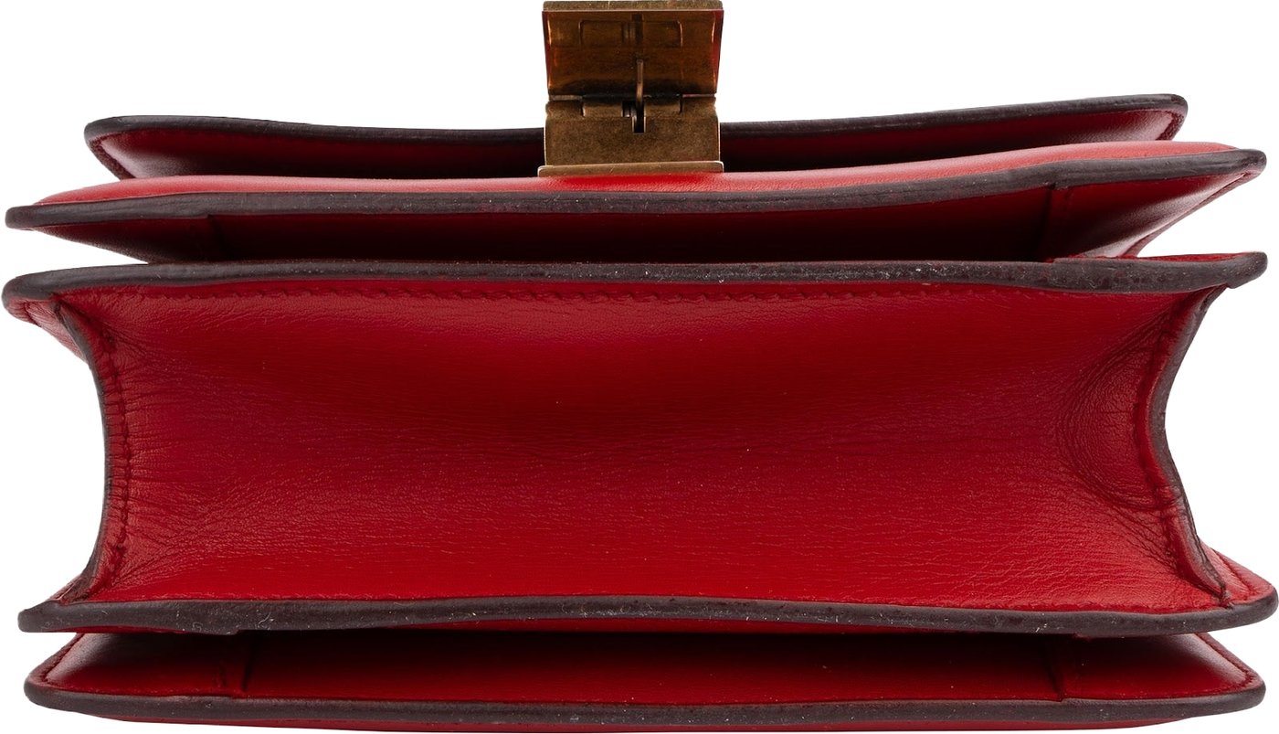 Celine Red Classic Boxcalf Leather Small Triomphe Crossbody Bag