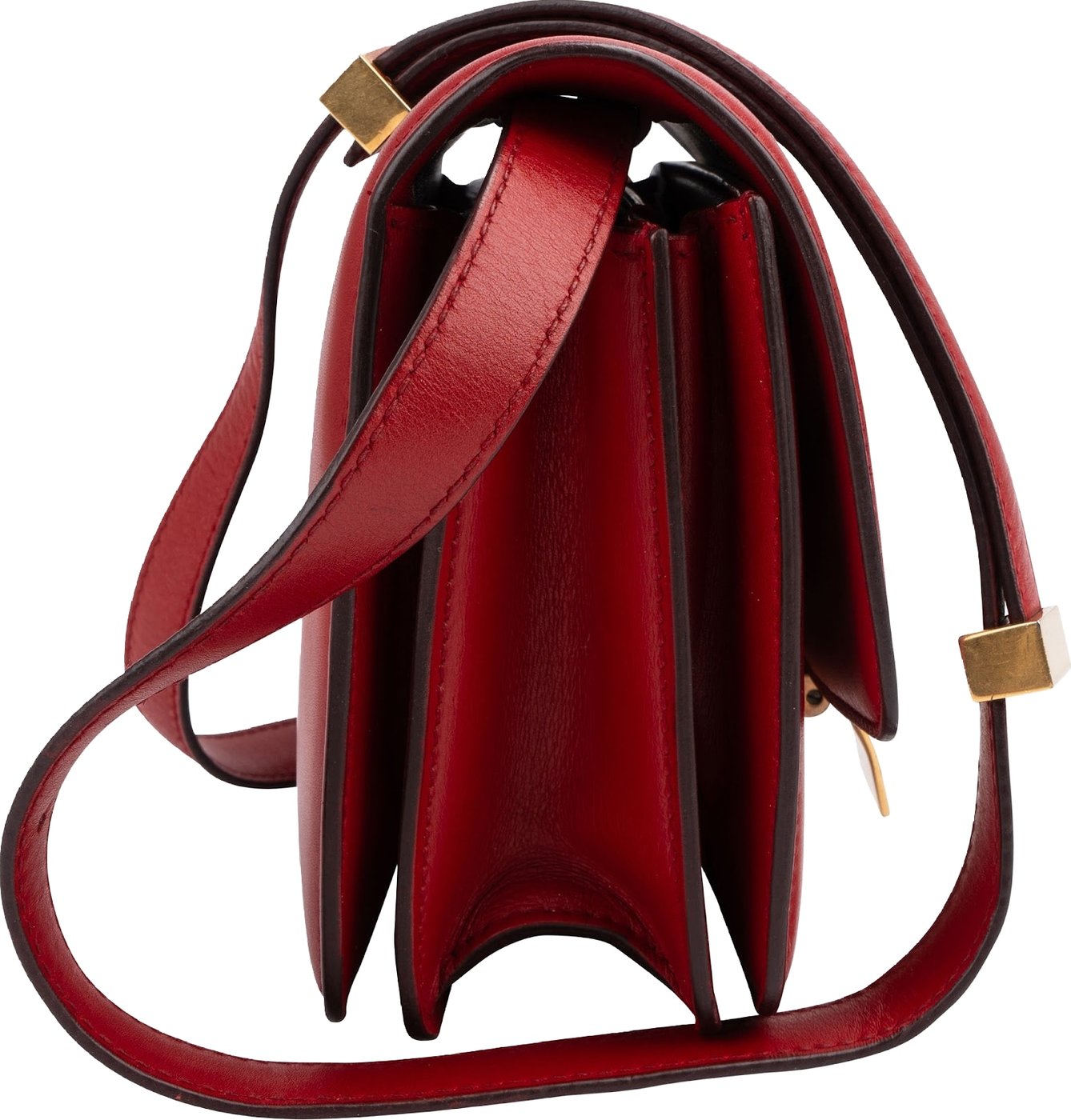 Celine Red Classic Boxcalf Leather Small Triomphe Crossbody Bag