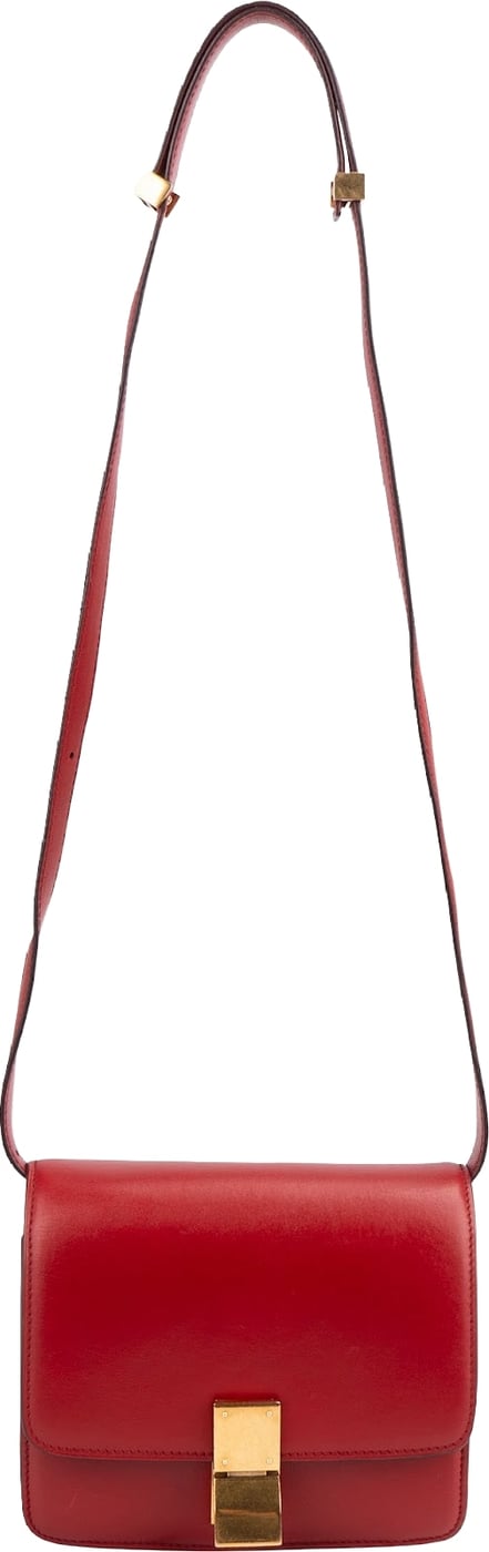Celine Red Classic Boxcalf Leather Small Triomphe Crossbody Bag