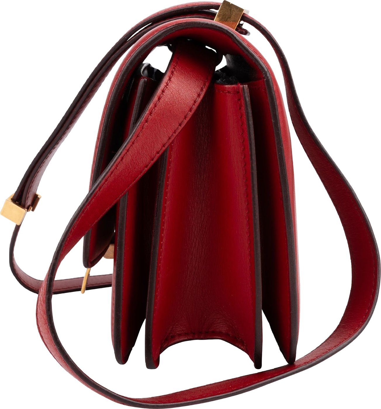 Celine Red Classic Boxcalf Leather Small Triomphe Crossbody Bag