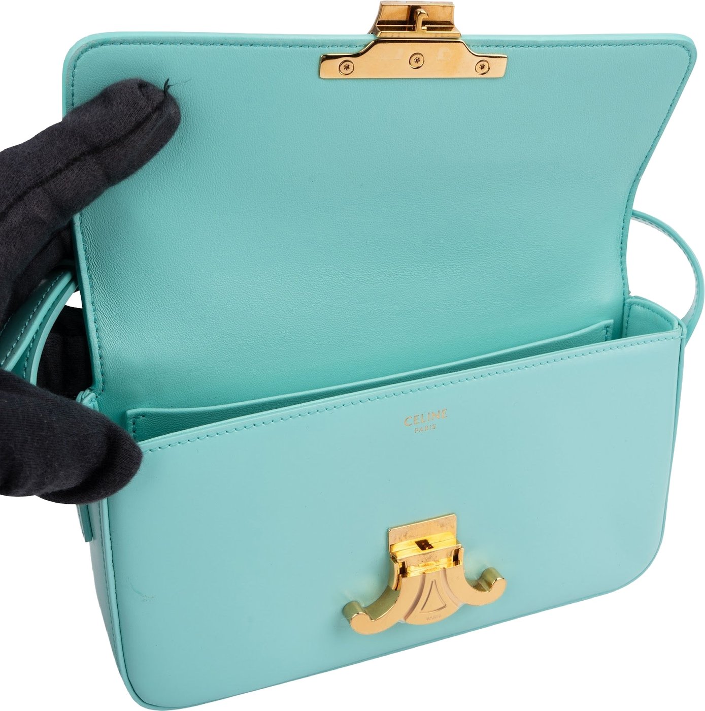 Celine Classic Boxcalf Leather Small Teen Triomphe Shoulder Bag