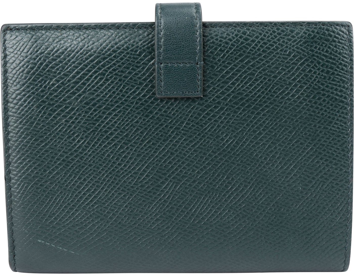 Celine Green Grained Calfskin Medium Strap Wallet