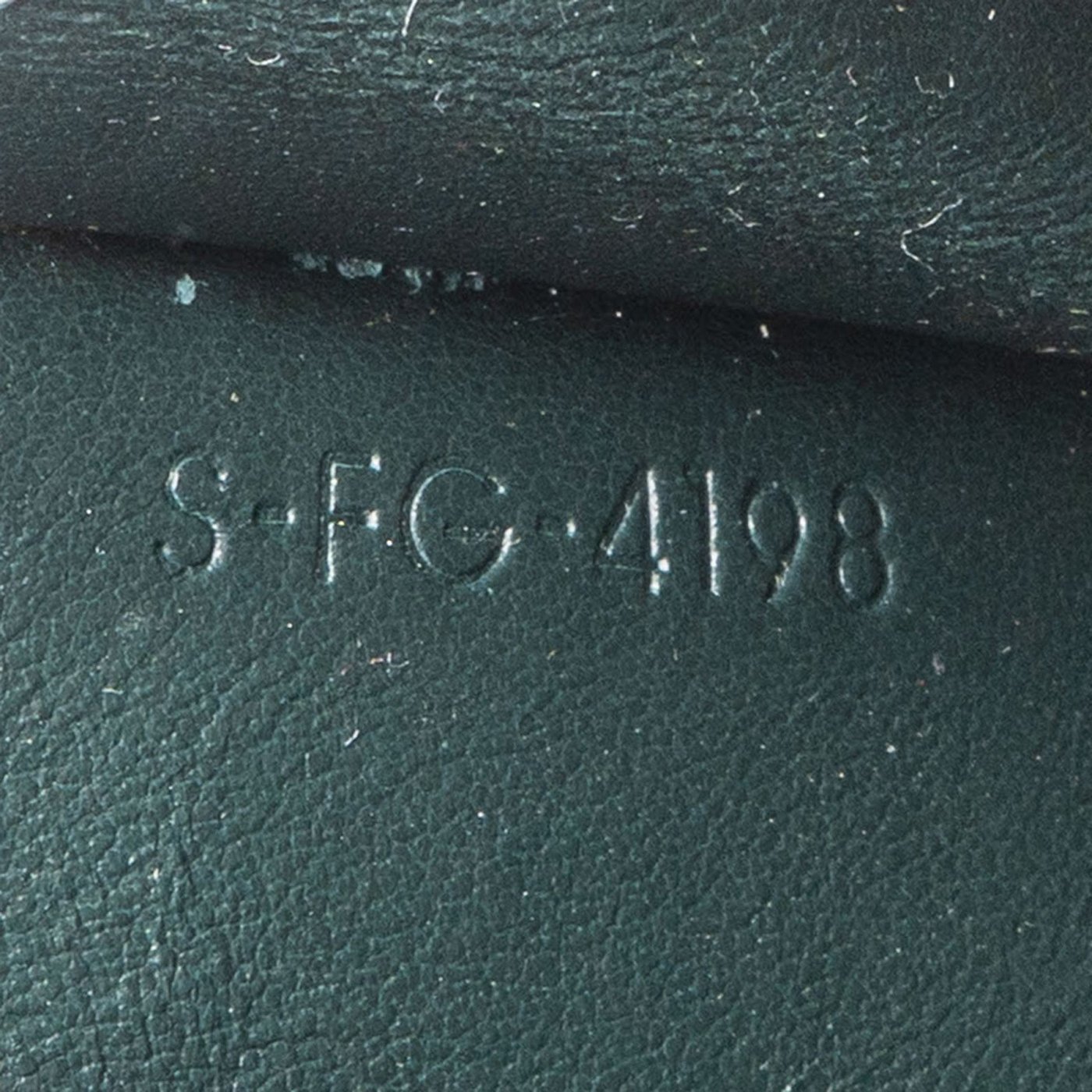 Celine Green Grained Calfskin Medium Strap Wallet