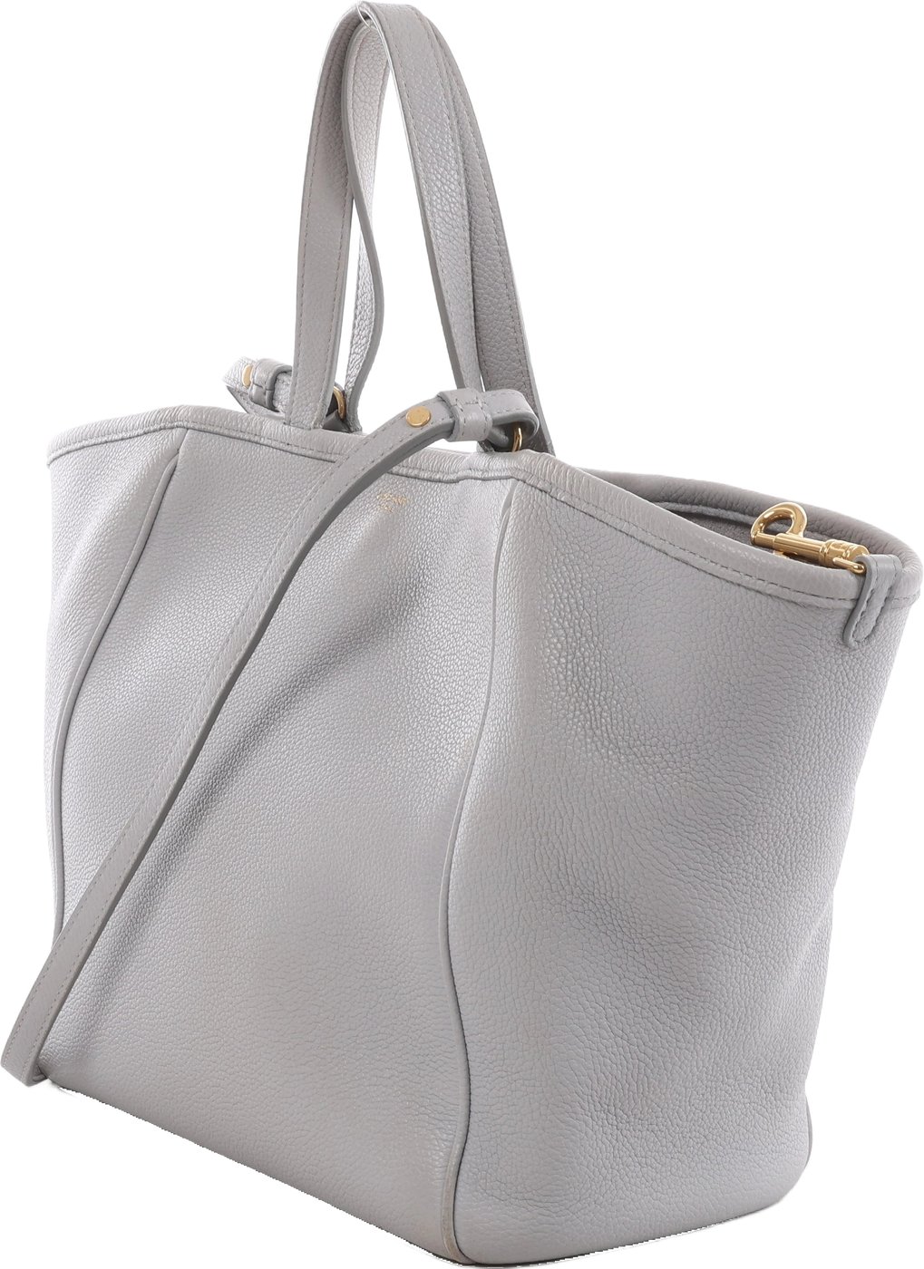 CELINE Folded Cabas Small Tote 2Way Handbag in Light Gray