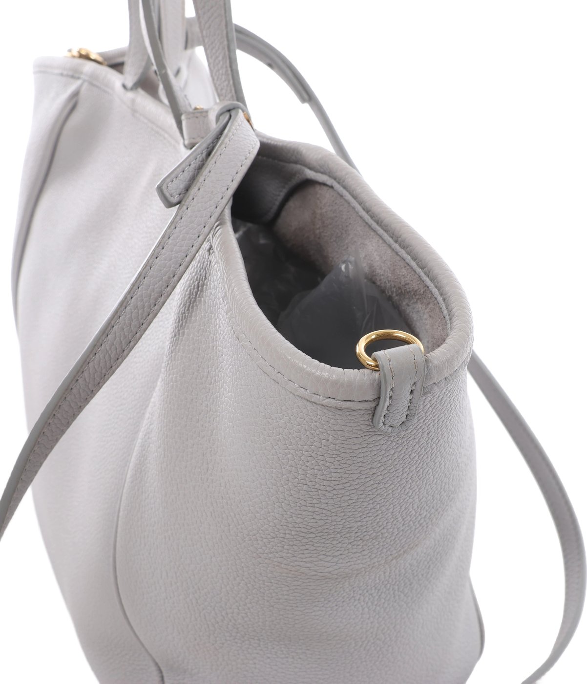 CELINE Folded Cabas Small Tote 2Way Handbag in Light Gray