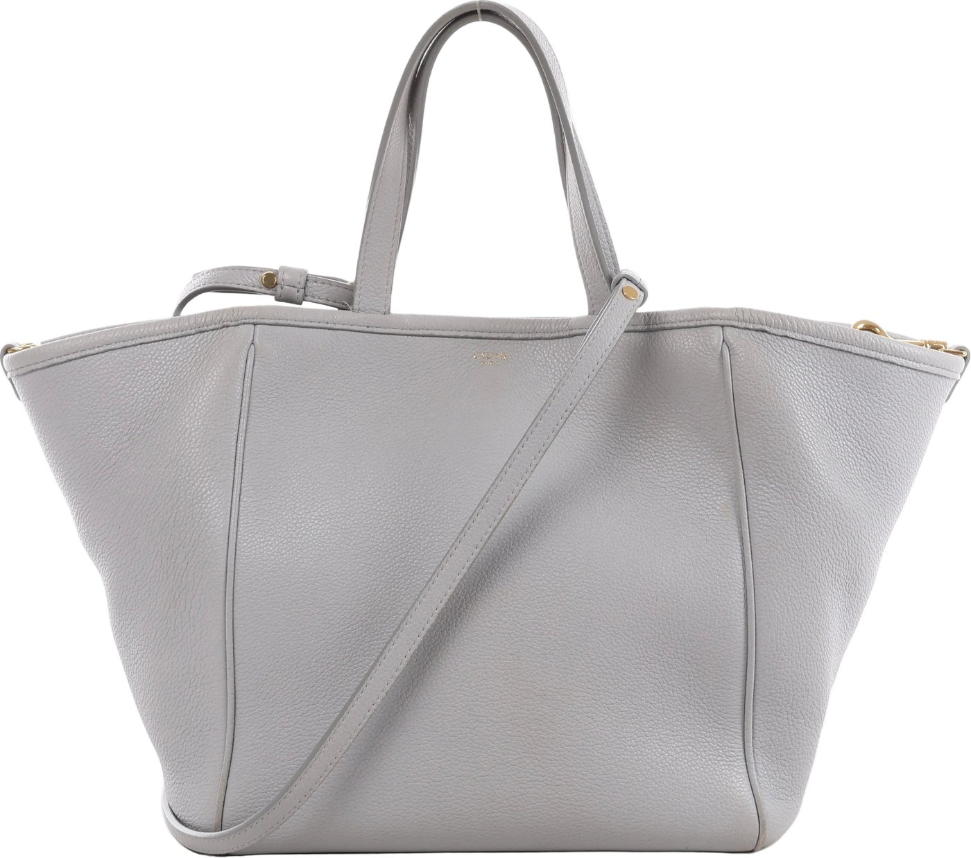 CELINE Folded Cabas Small Tote 2Way Handbag in Light Gray