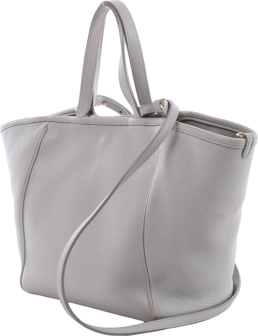 CELINE Folded Cabas Small Tote 2Way Handbag in Light Gray