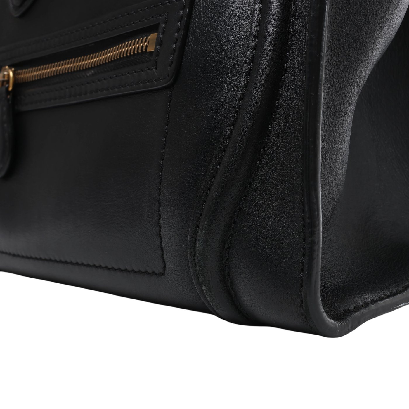 Celine Luggage Micro Shopper Leather Handbag in Black