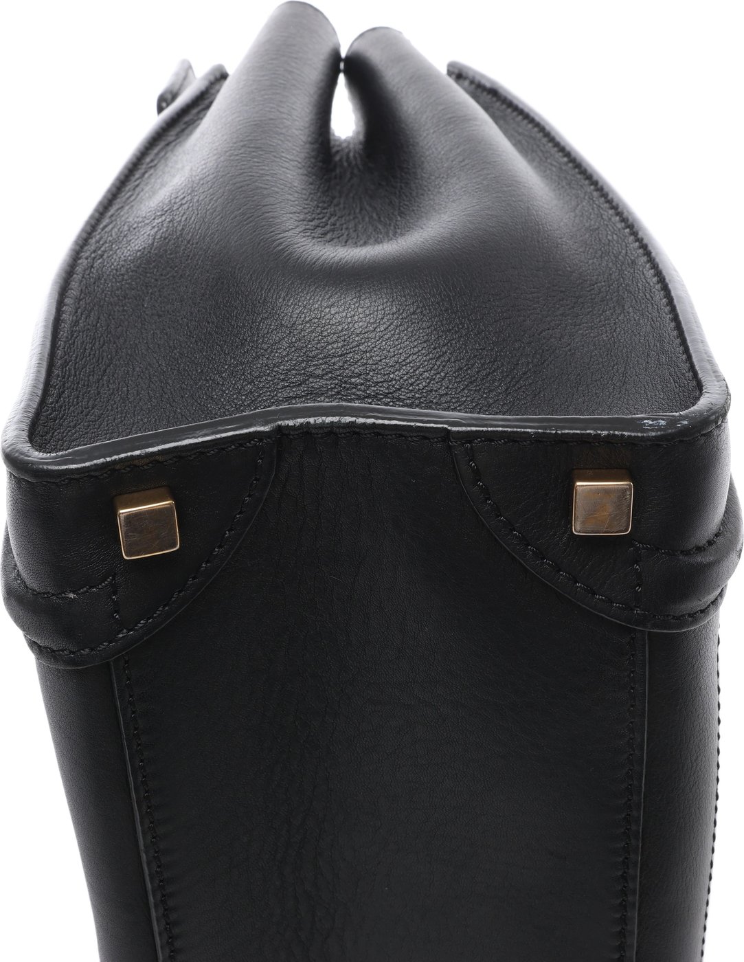 Celine Luggage Micro Shopper Leather Handbag in Black