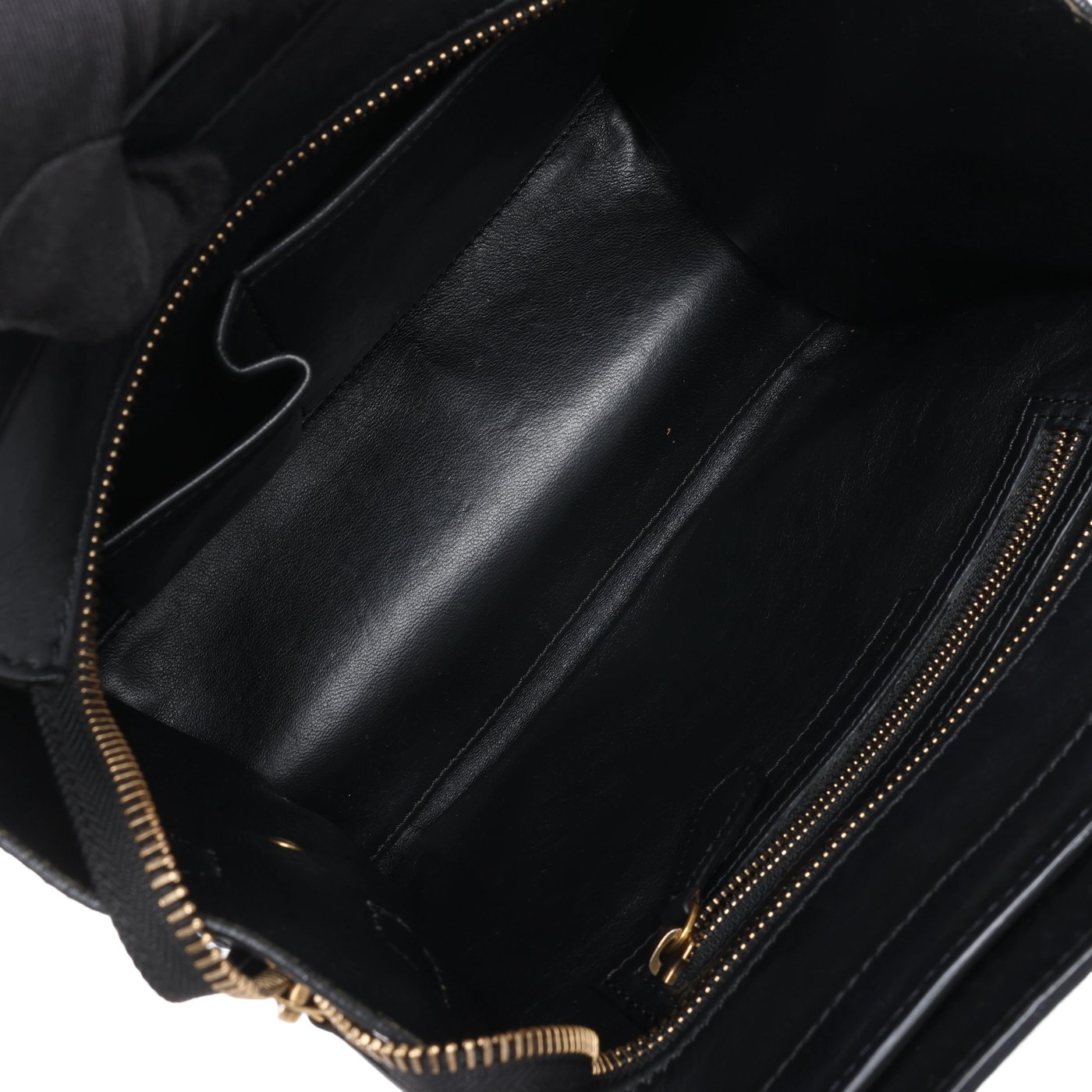 Celine Luggage Micro Shopper Leather Handbag in Black