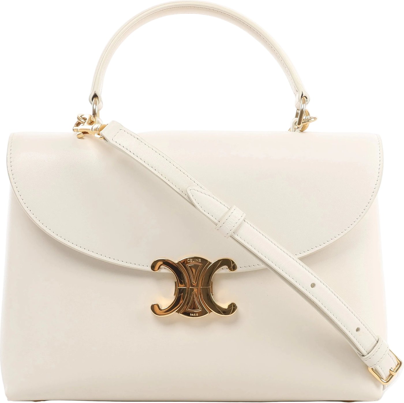 Celine Nino Medium Leather 2Way Handbag in Beige