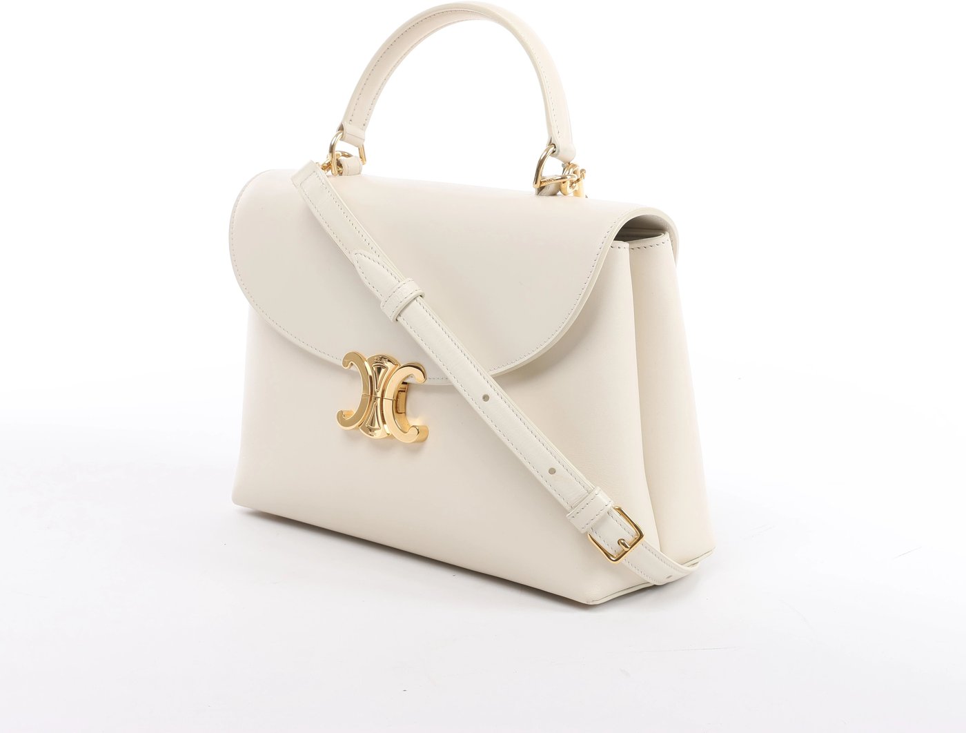 Celine Nino Medium Leather 2Way Handbag in Beige