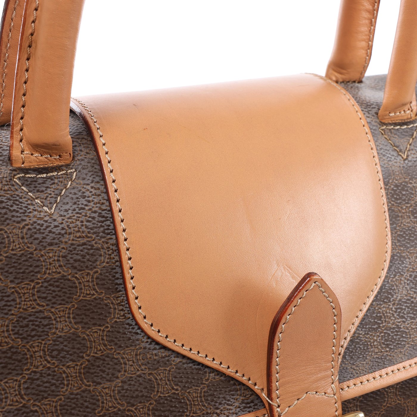 CELINE Macadam Top Handle Briefcase Handbag in Brown