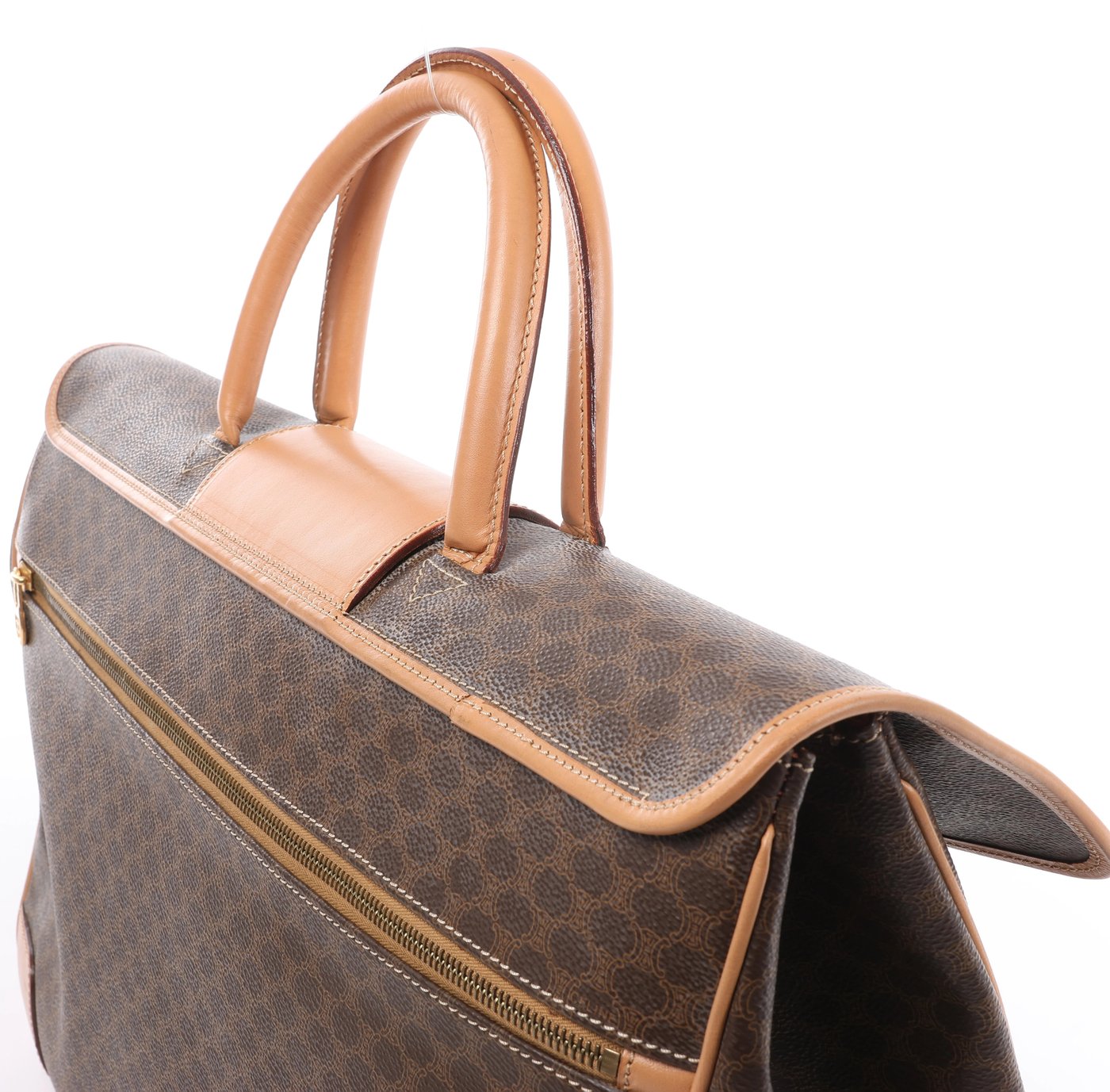 CELINE Macadam Top Handle Briefcase Handbag in Brown