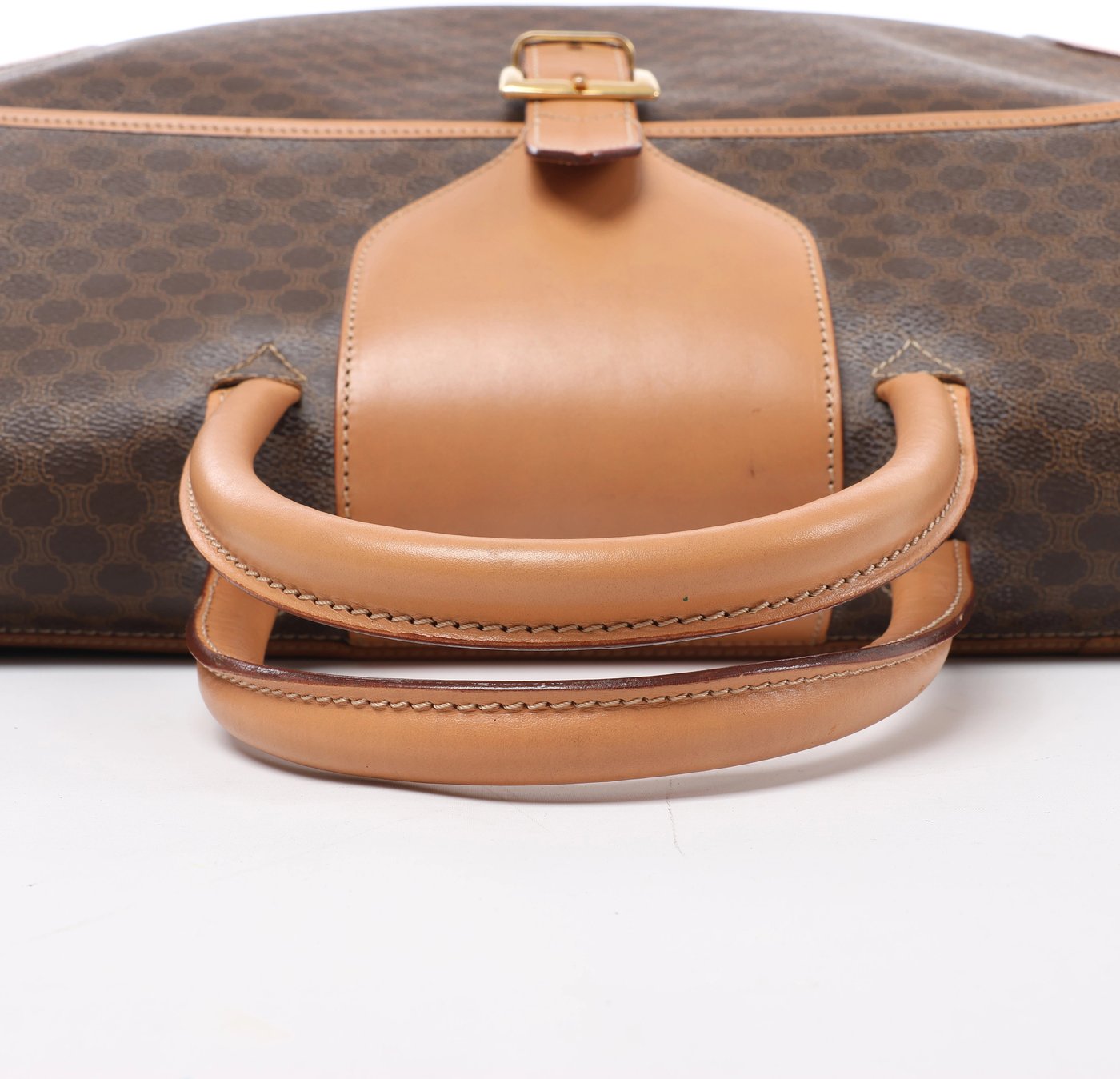 CELINE Macadam Top Handle Briefcase Handbag in Brown