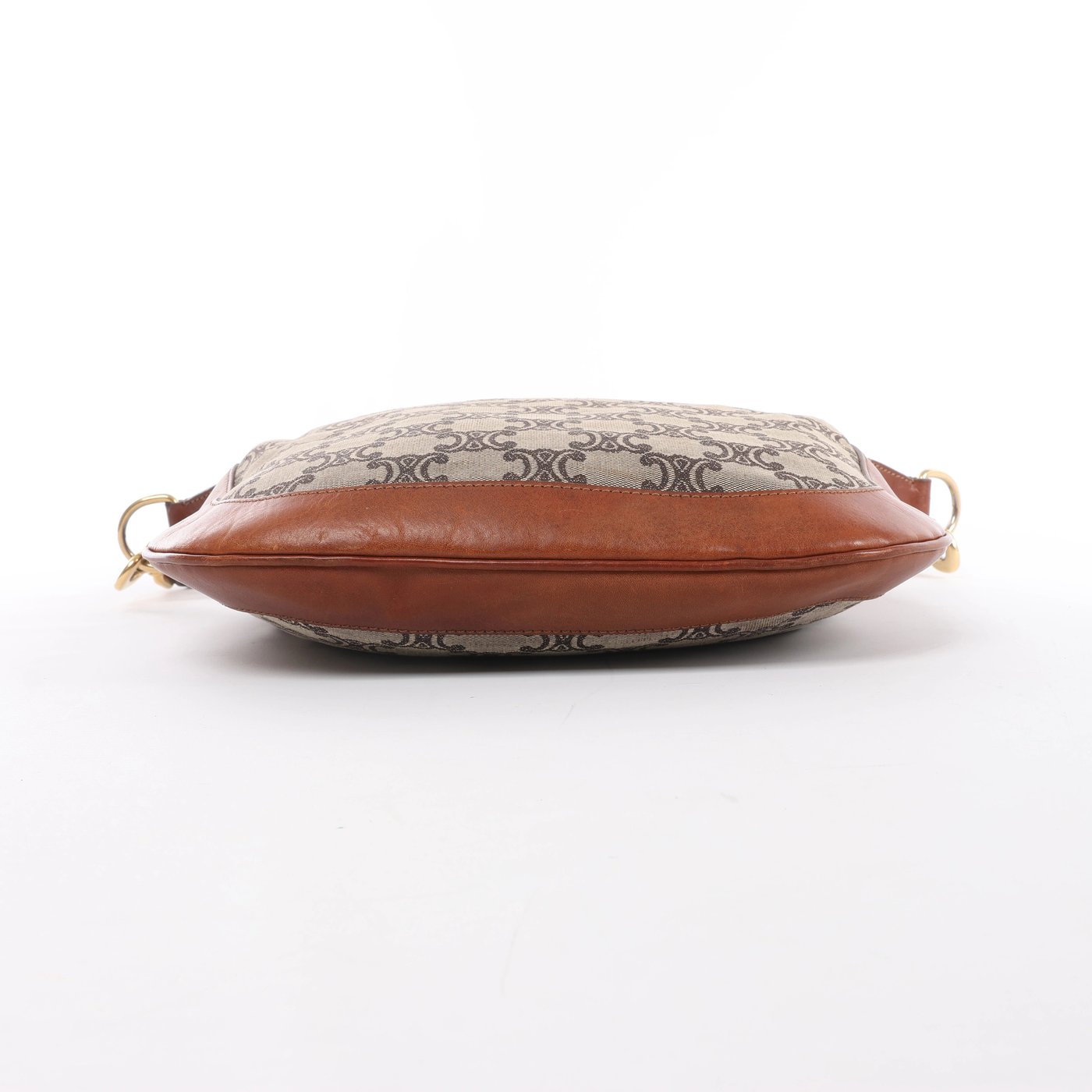 Celine C-Macadam Canvas & Leather Shoulder Bag in Brown x Gray