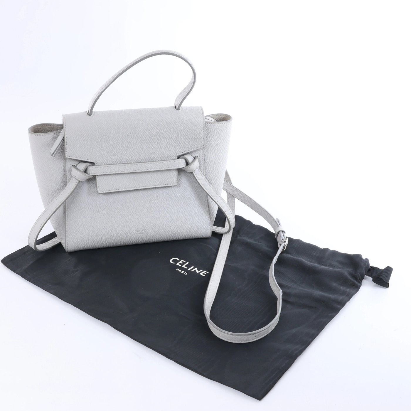 Celine Belt Bag Nano Leather 2Way Handbag in Gray
