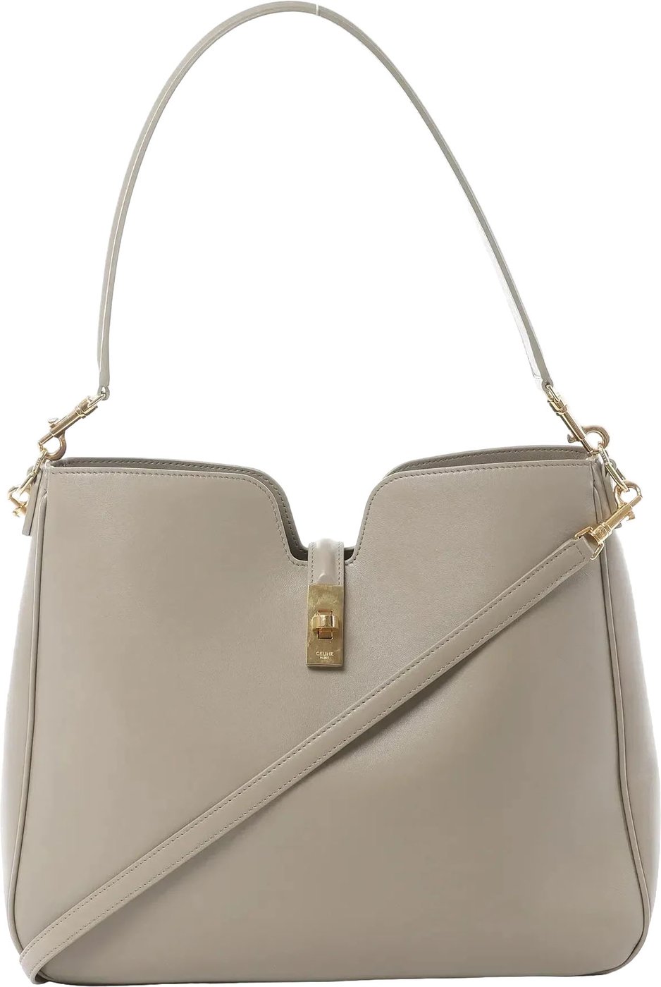 Celine Camille 16 Medium Leather 2Way Shoulder Bag in Beige