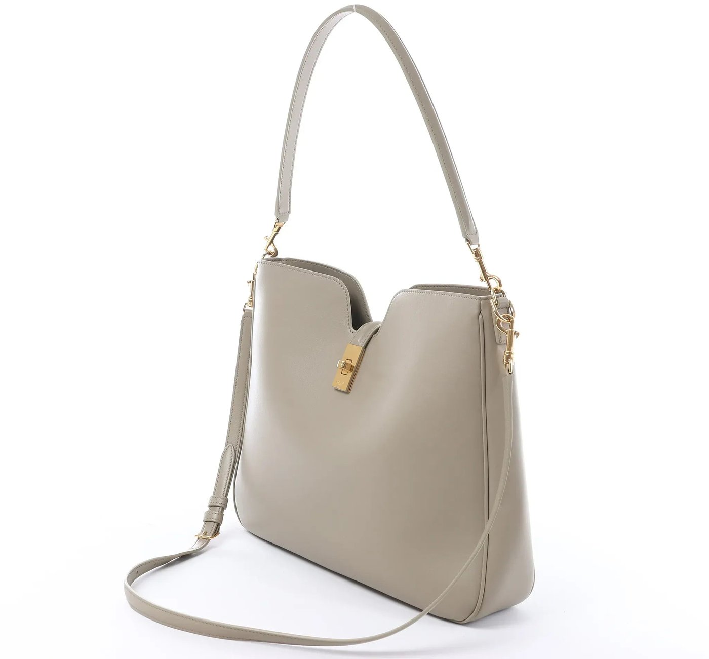Celine Camille 16 Medium Leather 2Way Shoulder Bag in Beige