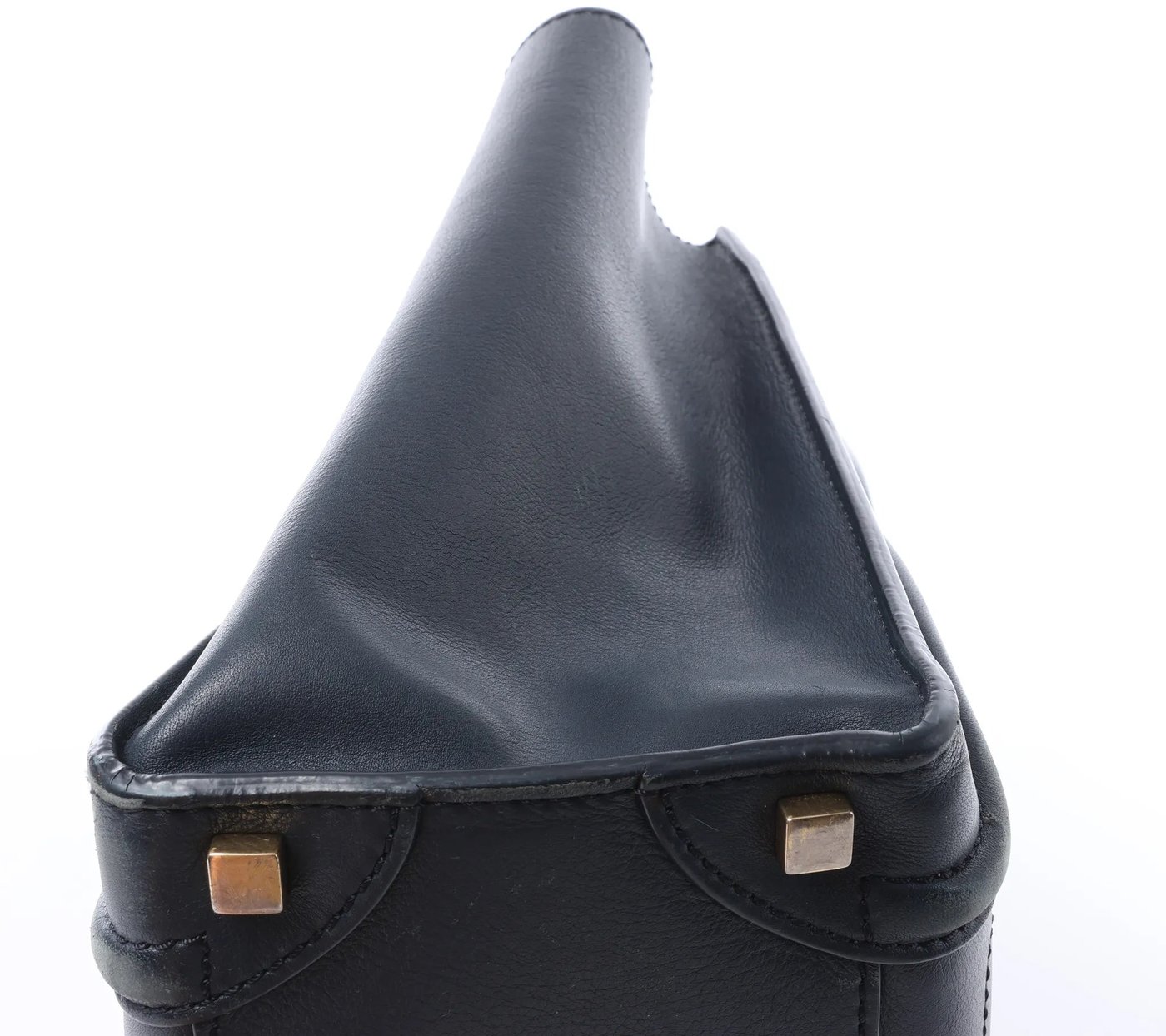 CELINE Luggage Micro Leather Handbag in Navy Blue