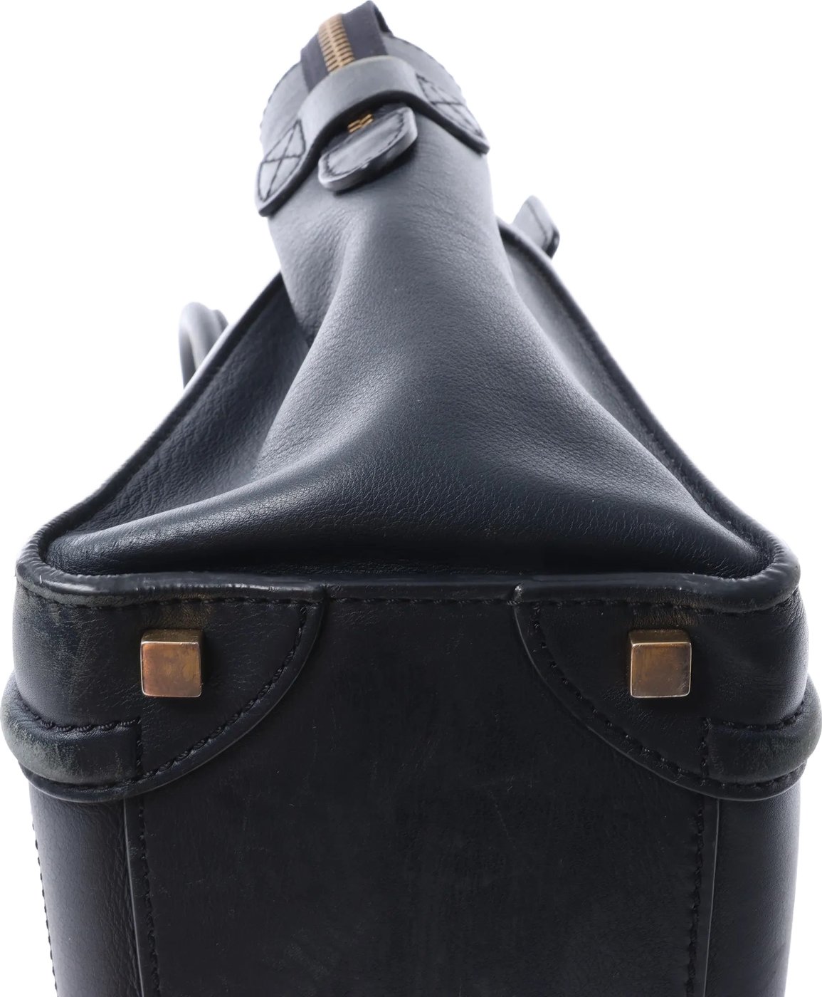 CELINE Luggage Micro Leather Handbag in Navy Blue