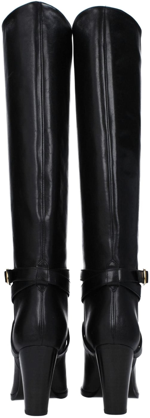Celine Black Leather High Heel Boots