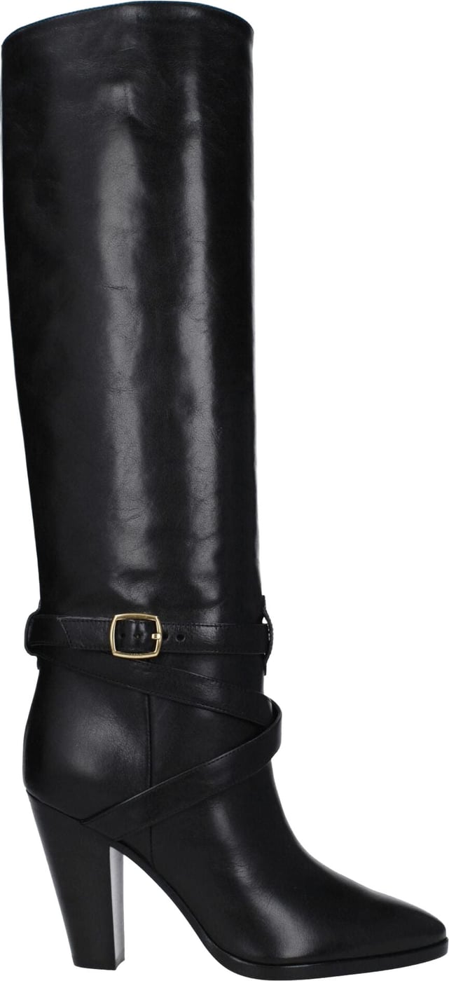 Celine Black Leather High Heel Boots