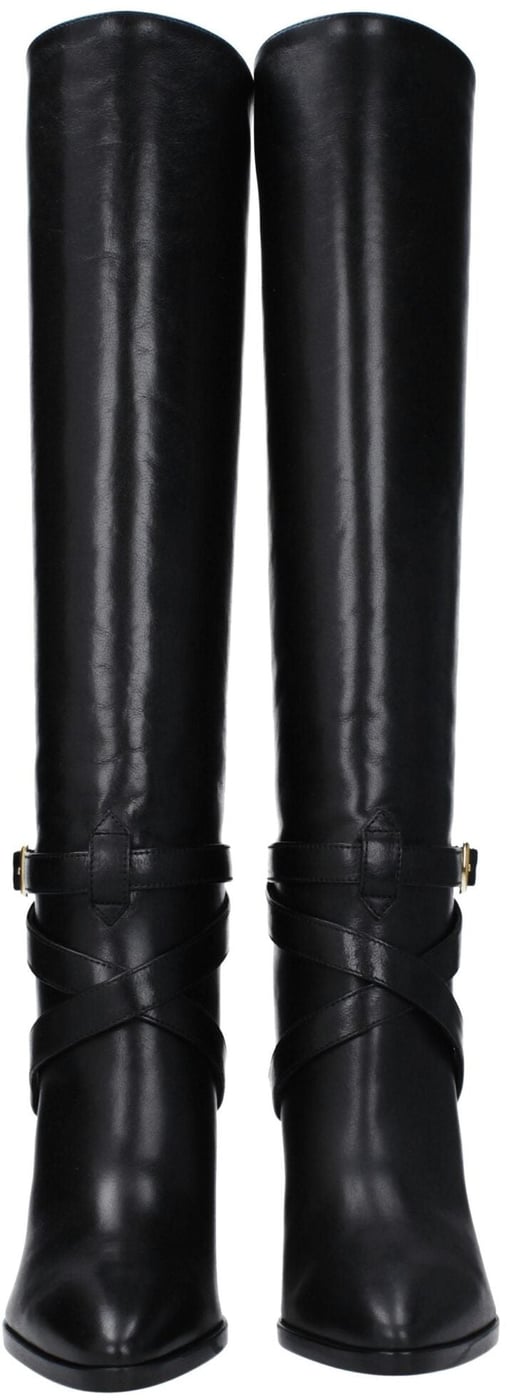 Celine Black Leather High Heel Boots