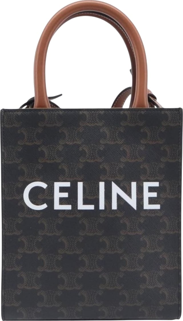 Celine Vertical Cabas Triomphe Coated Canvas Small