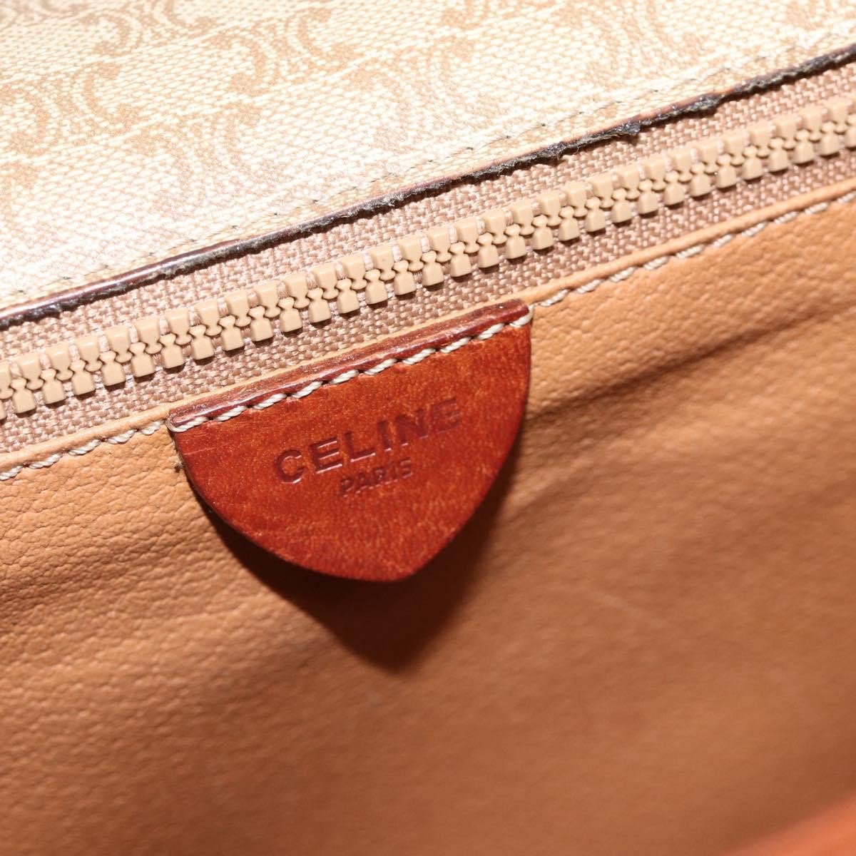 Celine Vintage Macadam Circle Logo Canvas and Leather