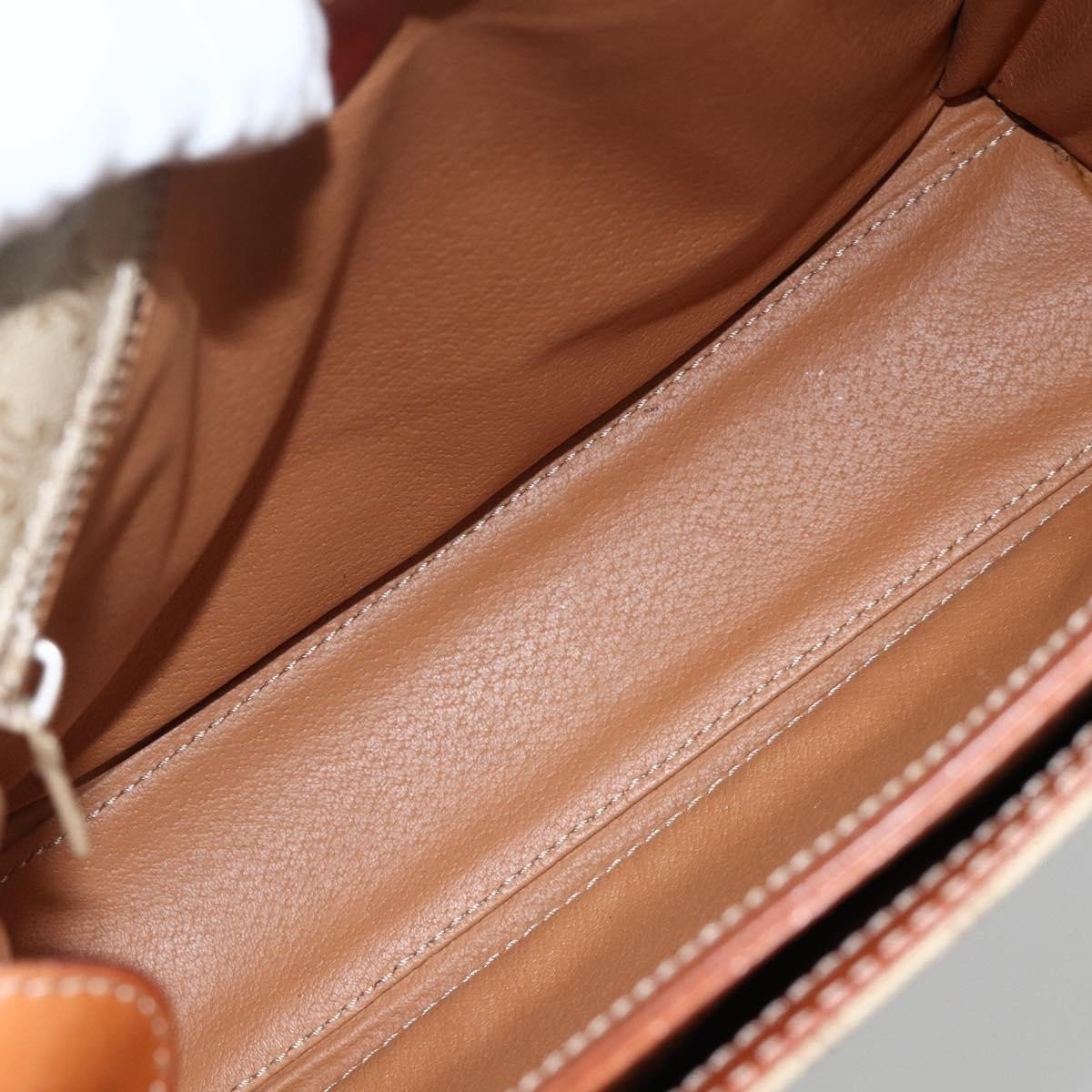 Celine Vintage Macadam Circle Logo Canvas and Leather