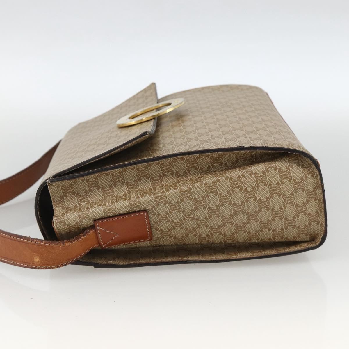 Celine Vintage Macadam Circle Logo Canvas and Leather