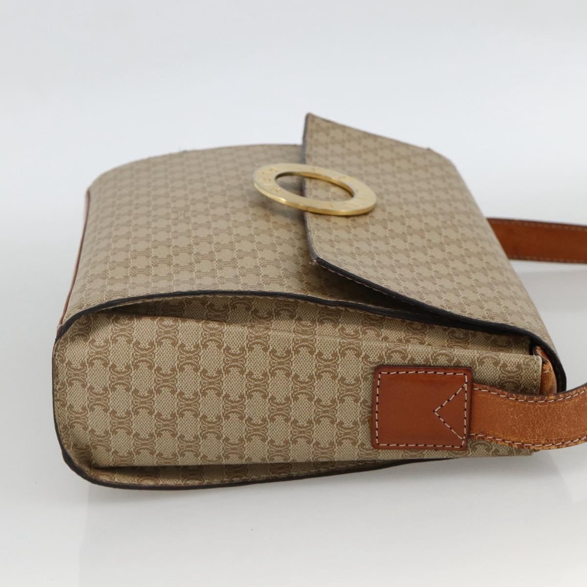 Celine Vintage Macadam Circle Logo Canvas and Leather