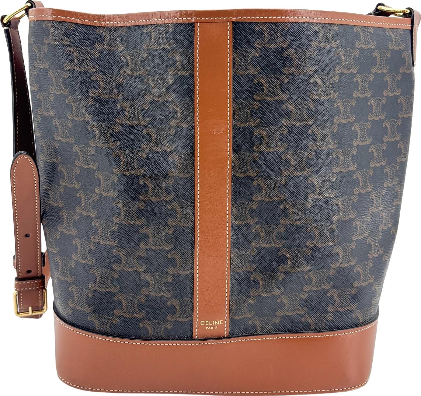 Celine Bucket Triomphe Coated Canvas Small