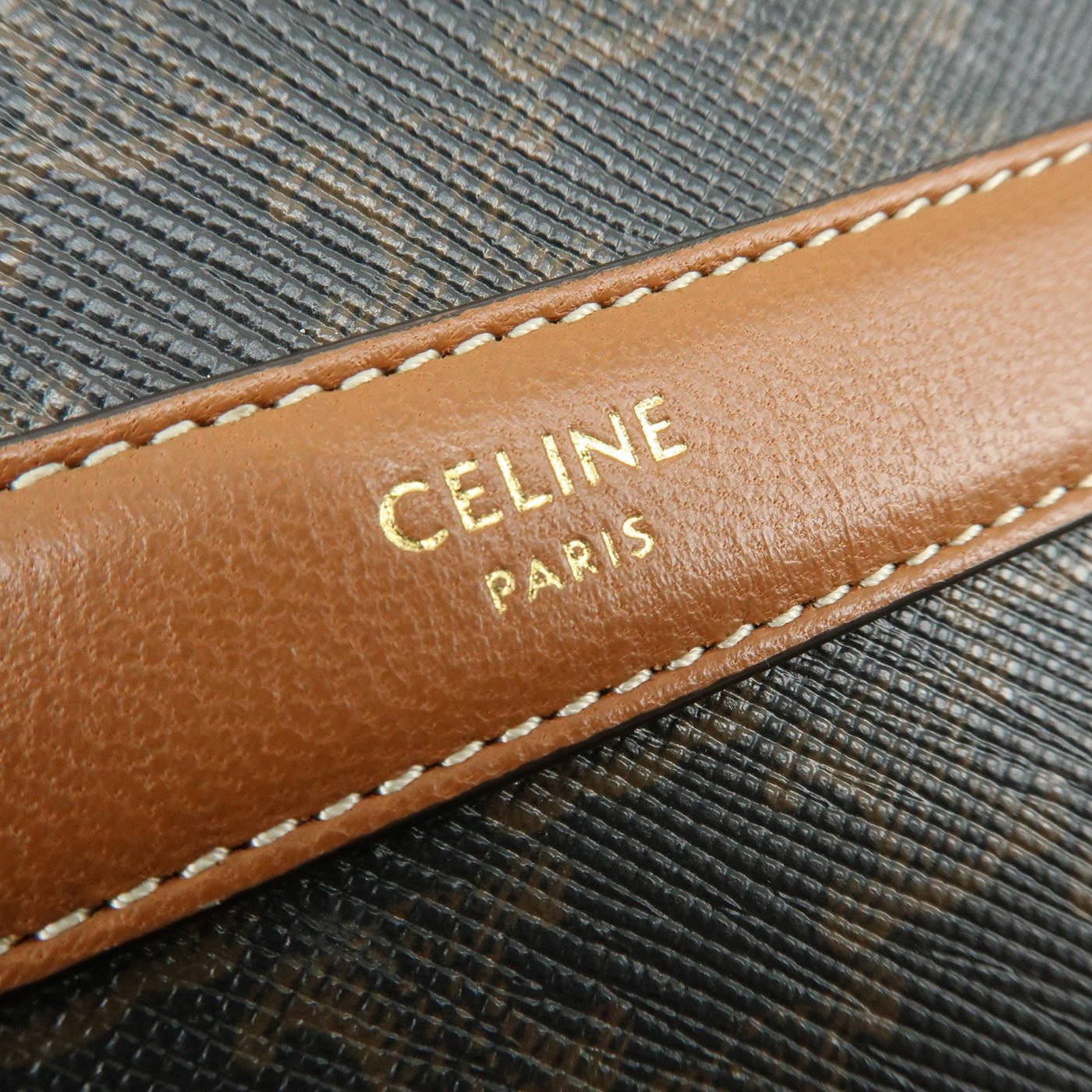 Celine Round Purse on Strap Triomphe Coated Canvas