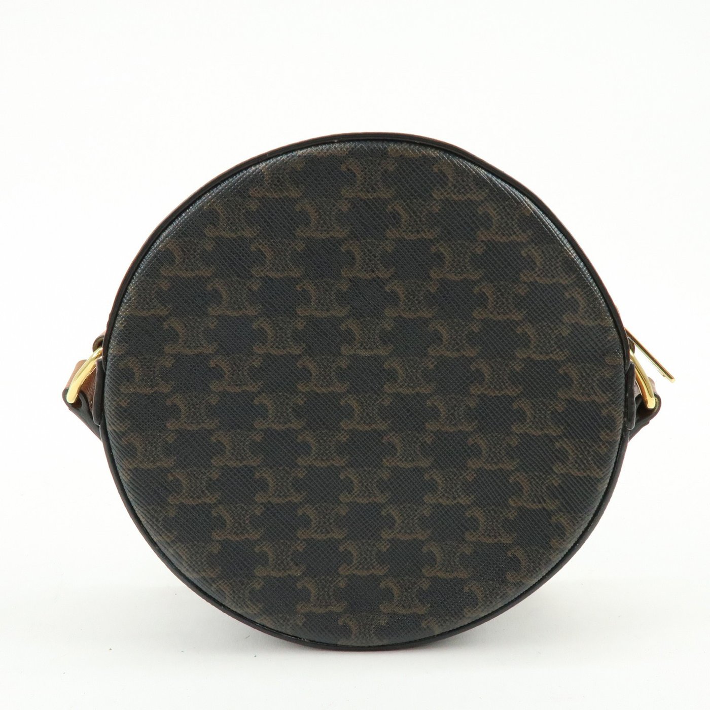 Celine Round Purse on Strap Triomphe Coated Canvas