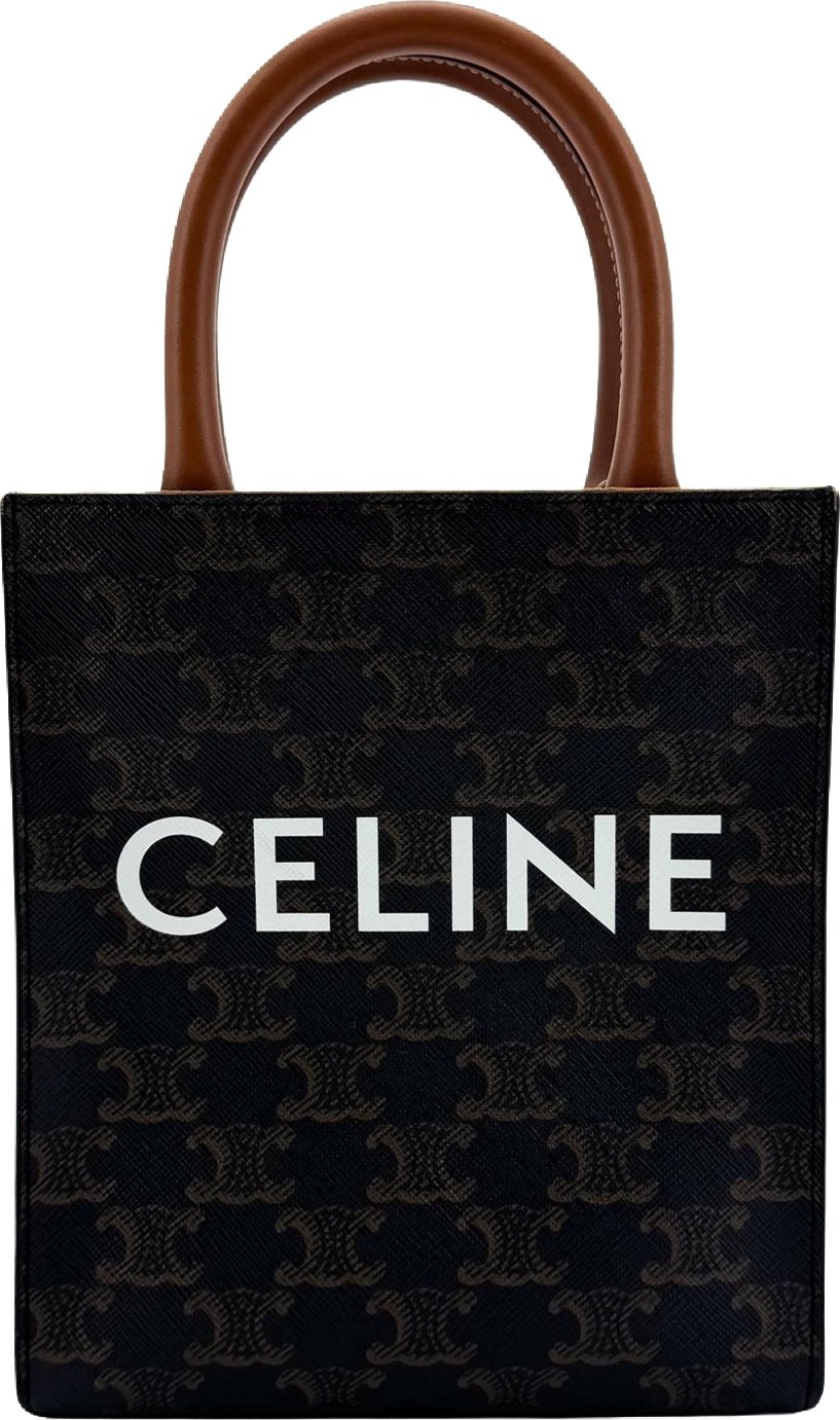 Celine Vertical Cabas Triomphe Coated Canvas Small