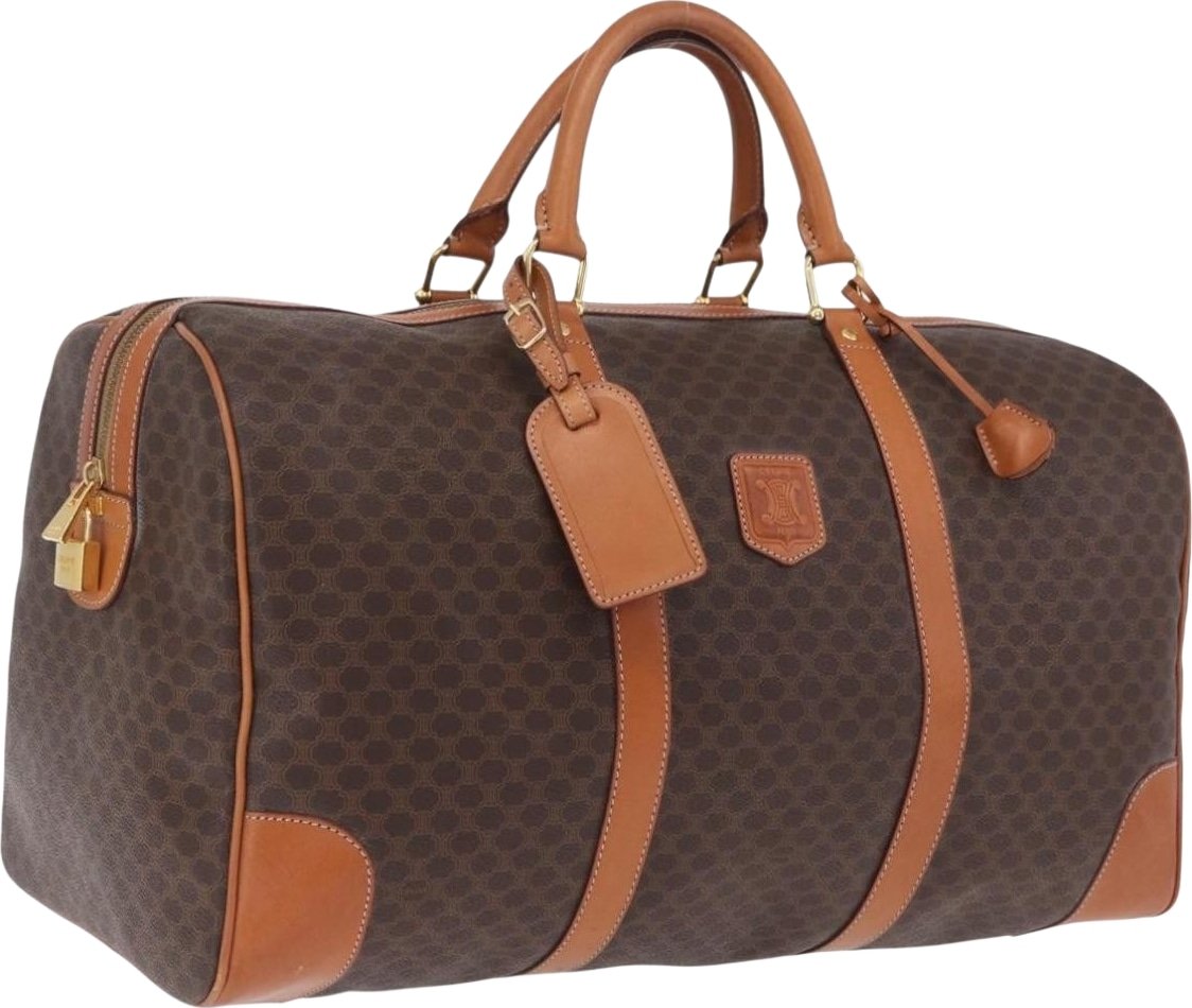 Celine Vintage Duffle Macadam Coated Canvas Large