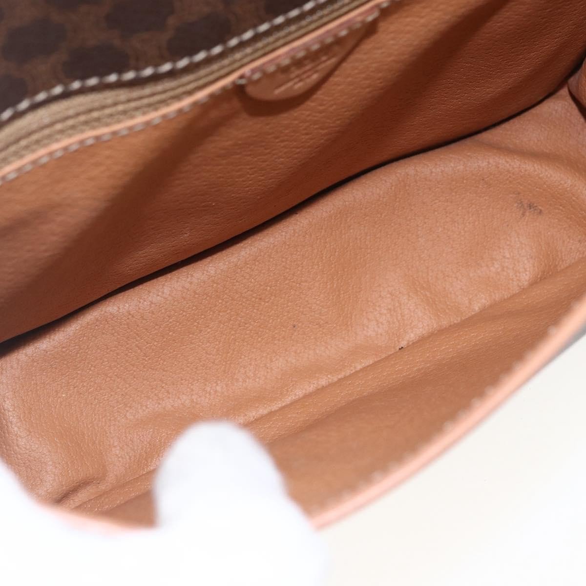 Celine Vintage Macadam Circle Logo Canvas and Leather